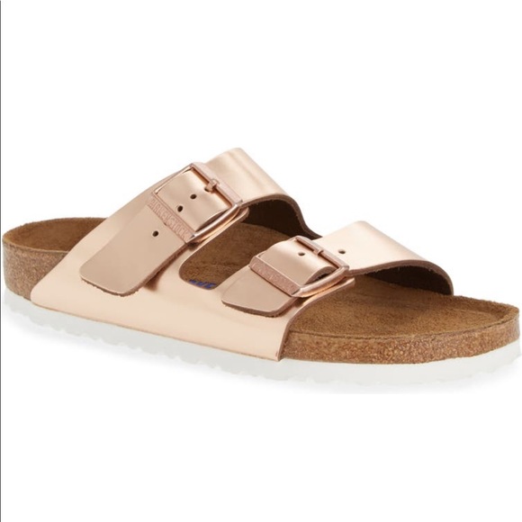 Birkenstock | Shoes | Birkenstock Rose Gold Soft Footbed Arizona Sandal | Poshmark